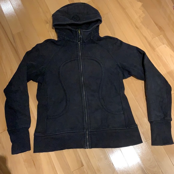 lululemon athletica Tops - Lululemon Black Scuba Full Zip Hoodie - Size 12